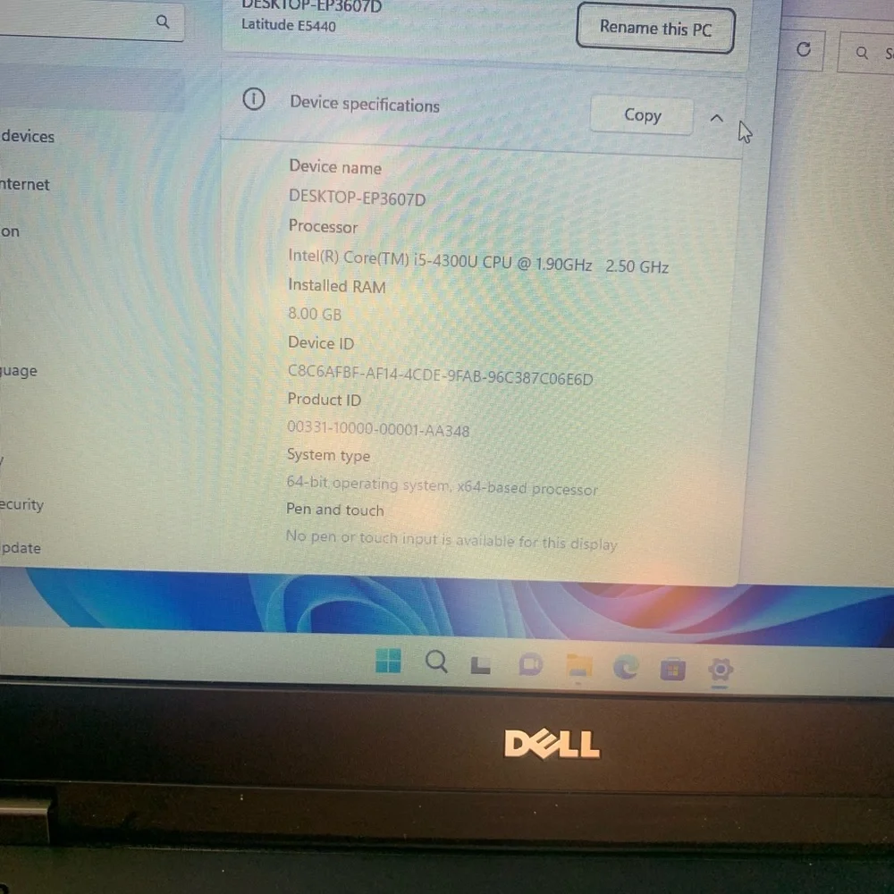 DELL LATITUDE E5440 CORE i5